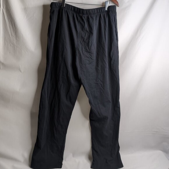 David Archy Men's Black Straight Leg Pants Elastic Waist/Drawstrings, Size L - Picture 2 of 8